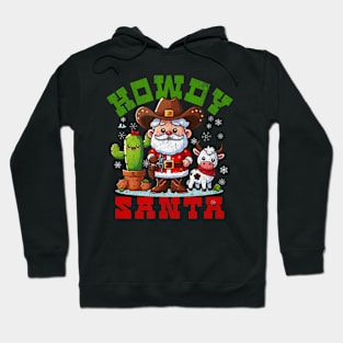 Cute Howdy Santa Western Christmas Winter Women Kids Mom Hoodie